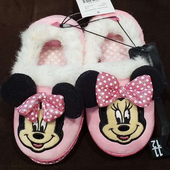 Brand New Toddler Girls Disney Minnie Mouse Boot Slipper Size 9//10